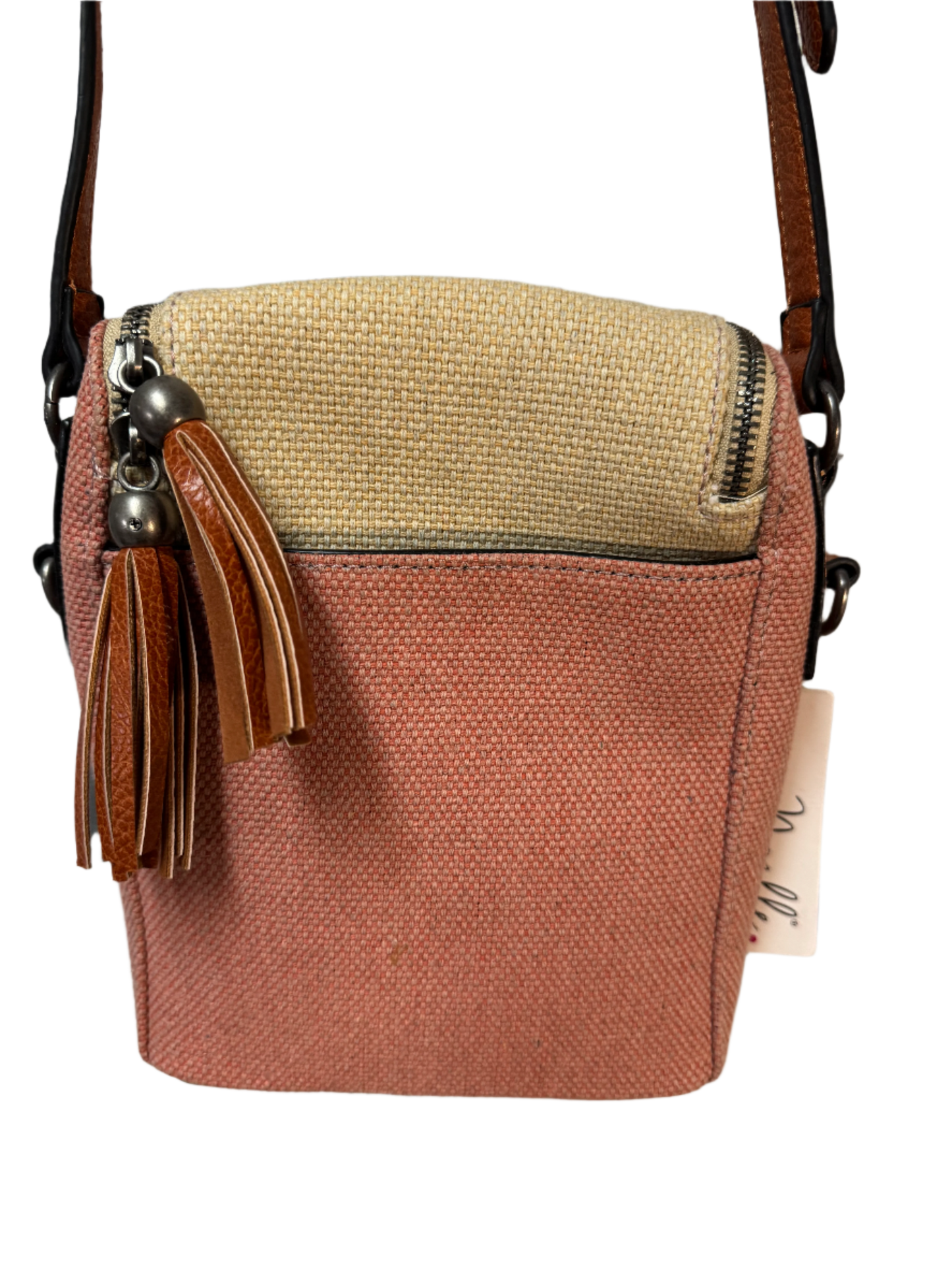 Simply Noelle tan and pink denim cross body - RELIC AND STITCH