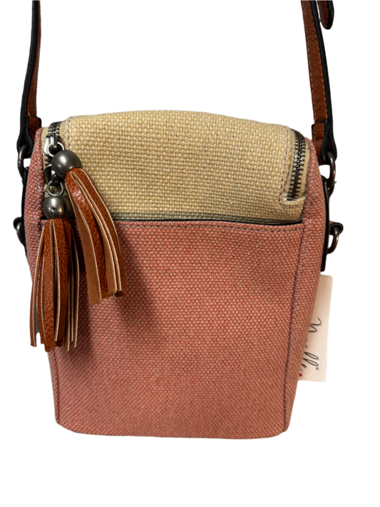 Simply Noelle tan and pink denim cross body - RELIC AND STITCH