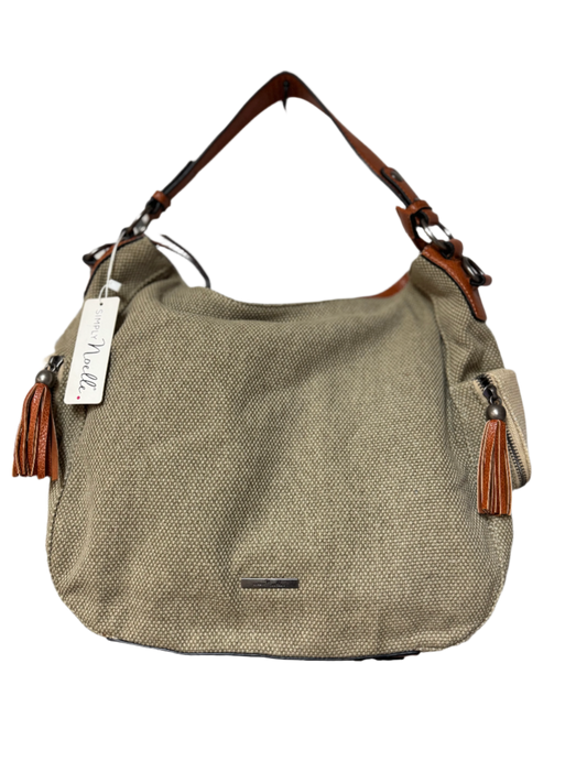 SIMPLY KNOW CANVAS AND LEATHER SHOULDER BAG - RELIC AND STITCH