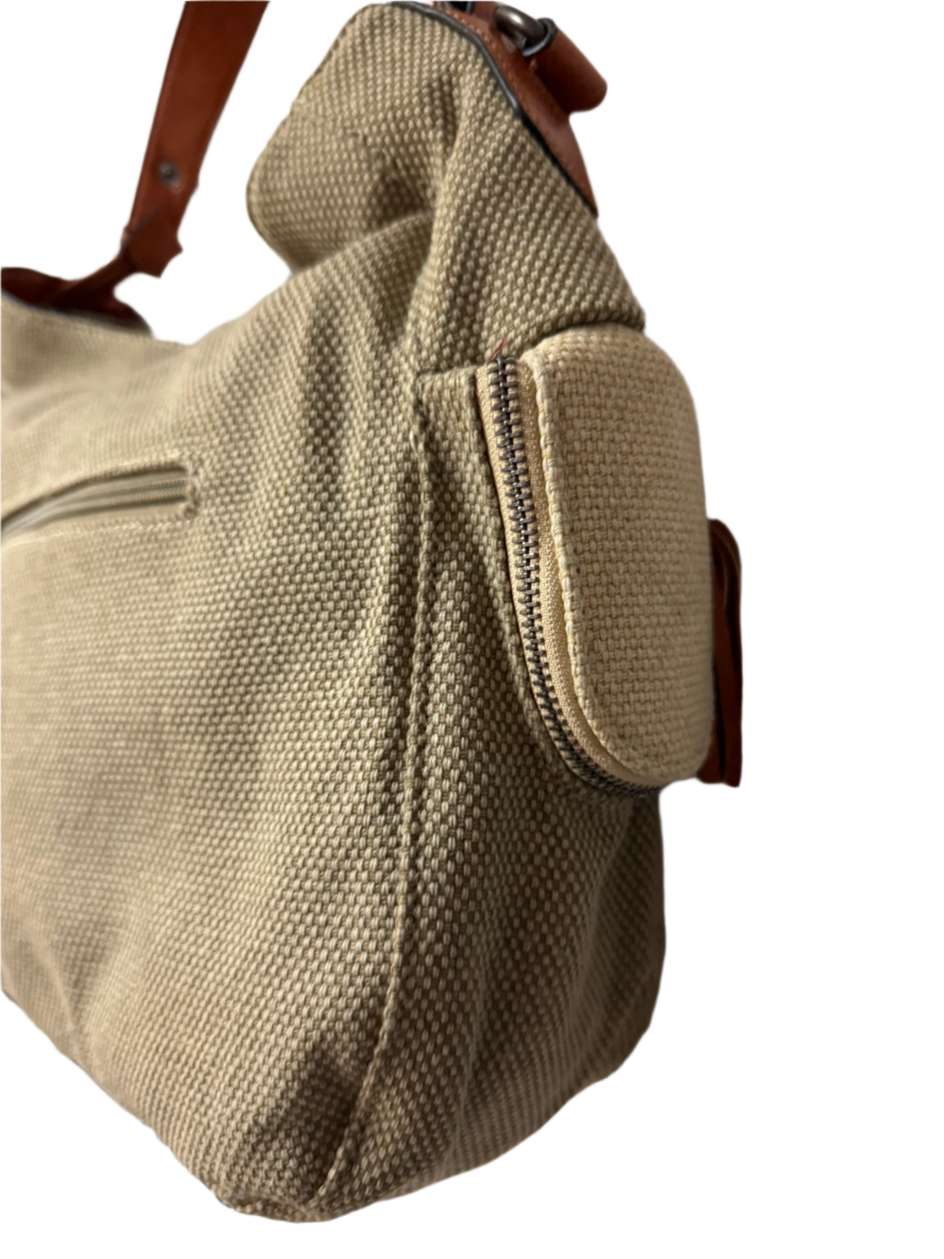 SIMPLY KNOW CANVAS AND LEATHER SHOULDER BAG - RELIC AND STITCH