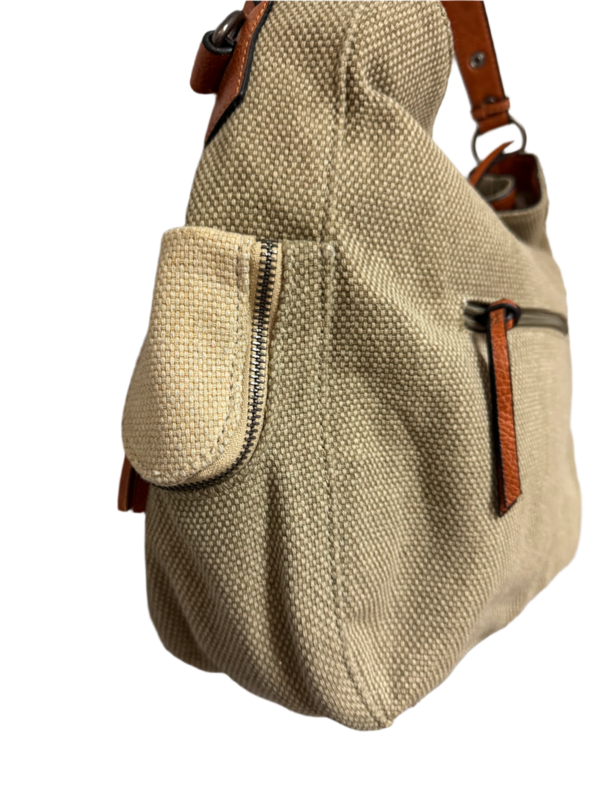 SIMPLY KNOW CANVAS AND LEATHER SHOULDER BAG - RELIC AND STITCH