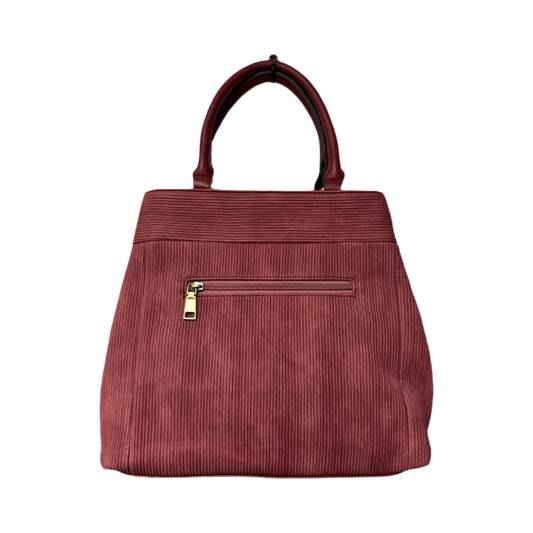 SIMPLY NOELLE BURGANDY LEATHER HAND BAG - RELIC AND STITCH